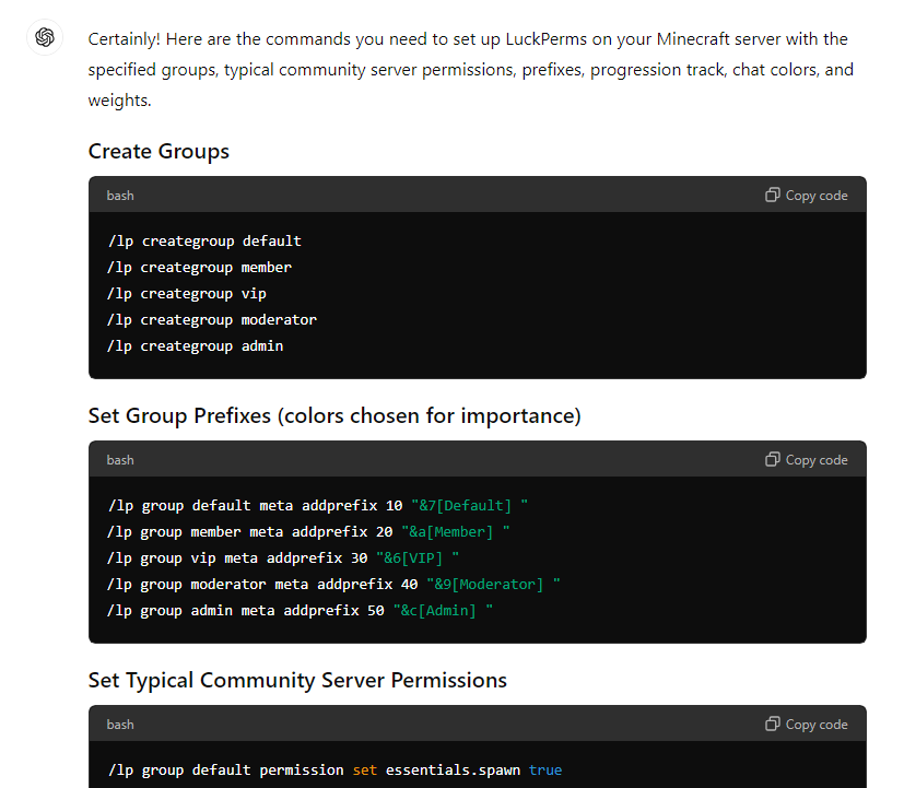 How To Set Up Luckperms On Your Minecraft Server With Chatgpt